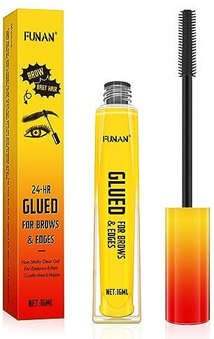 FUNAN Eyebrow Gel,Clear Brow Gel,Glued for Brows & Edges, for Styling Brows,16ml,1 Pack