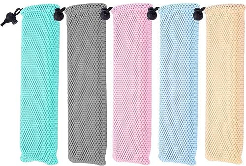 5pcs Cutlery Case Drawstring Bag Portable Tableware Bag Carrying Case Travel Pouch for Spoon Chopsticks Dinnerware Storage