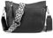 TaoQ C Umhängetasche Damen Leder Handtasche Mittelgroß Crossbody Bag Mit Breitem Schultergurt für Damen, Schwarz