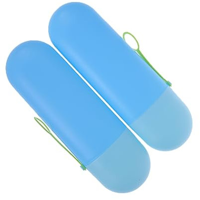 FRCOLOR 2St Zahnbürstenetui travel Toothbrush case travel Accessories Zahnbürstenkoffer Tragbare Zahnbürstenbox Toothbrush Cup Reisezubehör für Zahnbürsten Zahnbürstenrohr