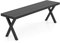 COSTWAY Gartenbank Metall wetterfest, 3-Sitzer Sitzbank ohne Rückenlehne, Balkonbank, Parkbank, Metallbank bis 360 kg belastbar, Terrassenbank für Garten, Balkon, Terrasse, 138 x 36 x 46 cm