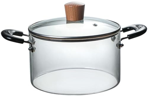 Kochtopf aus Keramik, Kochtöpfe, Simmertopf mit Deckel, großer for den Herd, hitzebeständiger tiefer Borosilikat