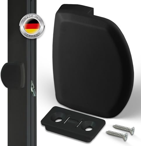NIMA PARTS Balkontürgriff schwarz – Terrassentürgriff inklusive Schrauben | Made in Germany - UV & wetterfest