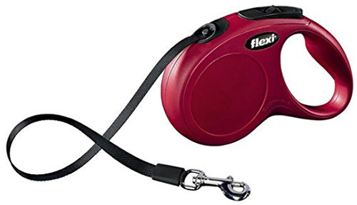 flexi Roll-Leine New Classic M-L Gurt 5 m rot für Hunde bis max. 50 kg