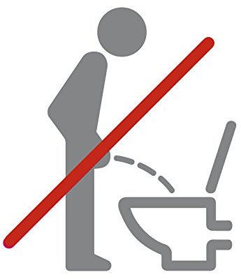 Wandora Wandtattoo WC Piktogramm im Sitzen pinkeln I rot (BxH) 11 x 12 cm I Bad Badezimmer Toilette Sticker Aufkleber Wandaufkleber Wandsticker G032