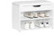 SoBuy Shoe Storage Bench Shoe Rack with Seat - Padded Folding Cushion, Hallway Storage Unit with 2 Tiers, White, 60x30x48cm, Max Load 150kg FSR25-W