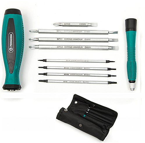 Juego de destornilladores magnéticos de punta larga con cabeza de estrella de Phillips ranurada CR-V, 8028