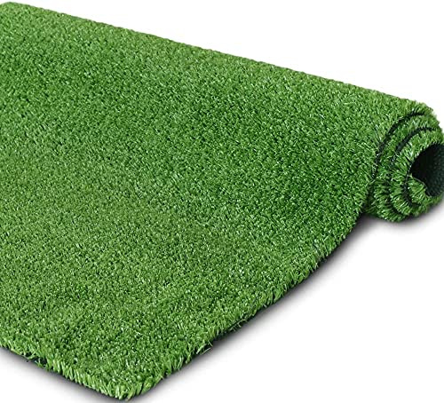 Petgrow Césped sintético artificial de césped sintético de 10 mm de altura, césped de hierba falsa de alta densidad para perros y mascotas, paisaje interior y exterior (1 x 5 m)