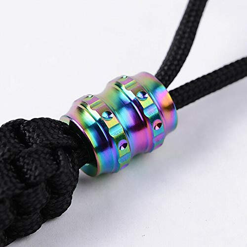 SUPERTOOL Titan-Seil-Anhänger, 1 Stück, Trageband TC4, Outdoor, Camping, EDC-Werkzeug, Titanlegierung, Seilanhänger ohne schwarzes Seil, für Dekoration (Zylinder 1 bunt)