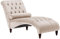 Moderne Chaiselongue in Beige Samtstoff Muret