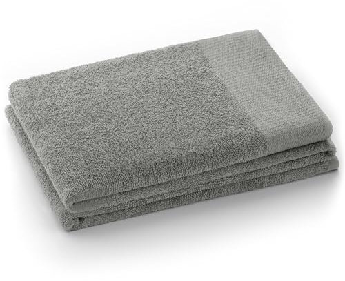 AmeliaHome Handtuch Stahl 50x100 cm 100% Baumwolle Qualität Saugfähig Silber Grau Amari