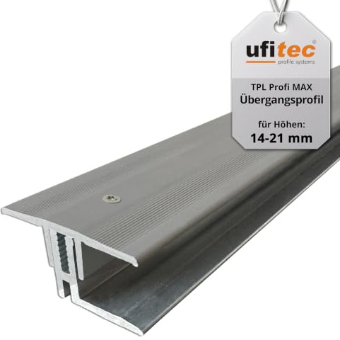 ufitec® TPL Profi MAX Profilsystem für Parkettböden - geeignet für Belagshöhen von 14-21 mm - ALU eloxiert (Dehnungsfugenprofil 33 cm breit | Länge: 100 cm, Bronze Hell)