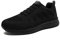 Minbei Damen Turnschuhe Hallenschuhe Atmungsaktiv Outdoor Fitnessschuhe Laufschuhe Schnürsenkel Frauen Sportschuhe Flach Voll Schwarz, 42 EU