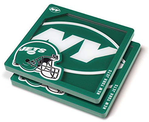 YouTheFan Logo-Serie New York Jets Untersetzer aus der 3D, Team-Farben, Einheitsgröße