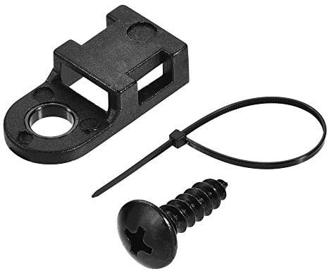 sourcing map 19mm x 9mm x 4.6mm Nylon Cable Fasten Clip with Screws and Ties Black 50 Set