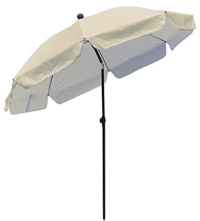 Pincho Sombrilla Jardin Exterior y Playa 200 cm – Reclinable, Antiviento hasta 35 km/h, Proteccion UV50+, Varillas de Fibra de Vidrio, Impermeable, Acero Reforzado, Incluye Bolsa Transporte
