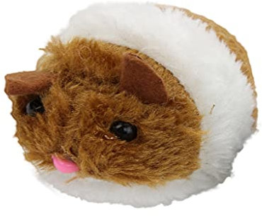 N-K PULABO Lovely Cartoon Mouse Shape Plush Pull Rope Clockwork Vibrating Toy Pet Cat Interactive Tool Comfortable and Environmentally amusing