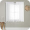 MRTREES Gardinen mit Kräuselband Stores Gardinen Weiß kurz transparent 160X140cm (HXB) Schlaufenschals 2er Set Vorhänge in Leinenoptik für Wohnzimmer Schlafzimmer Mädchen Jugend Curtains