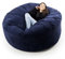 LIVEDECO - Pouf Rond XXL Velours Côtelé Ultra Doux Bleu Marine, Intérieur pour Salon, Chambre, déhoussable - Titan