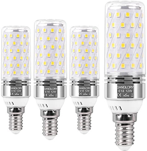 SanGlory E14 LED Lampe Maiskolben 12W E14 LED Mais Birne Tageslichtweiß 5000K E14 Leuchtmittel Entspricht Glühlampe 100W, 1350LM E14 LED Glühbirnen Nicht Dimmbar, 4er Pack