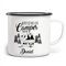 FunTasstic Emaille Tasse Unisex - Trinkbecher Camping personalisiert - Emaille Becher mit Camping-Motiv - Campertasse mit Namen - Emaille Becher Weiß bedruckt für Abenteuerer