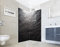 NORILIVING Duschrückwand Fliesenersatz Dusche 100x200 cm Motiv Stein Schiefer | Duschwand ohne Bohren 2 teilig | Wandverkleidung Bad Aluverbundplatte 3 mm