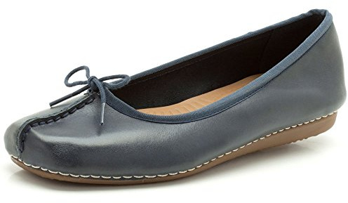 Clarks Freva85 Court Womens Black Leather, 5