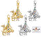 Beebeecraft 8 Stück 2 Farben Weihnachtsbaum Charms Weihnachten Rentier Zirkonia Charm Anhänger Für DIY Halskette Ohrringe Schmuckherstellung