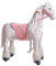 Ponnie Reitpferd mit Rollen Tiara M (5-12 Jahre), Spielpferd zum Reiten mit Abnehmbarer Rosa Sattel und Halfter mit Zaumzeug, Kämmbare Mähne und Schwanz, Plüschpferd zum Reiten für Kinder