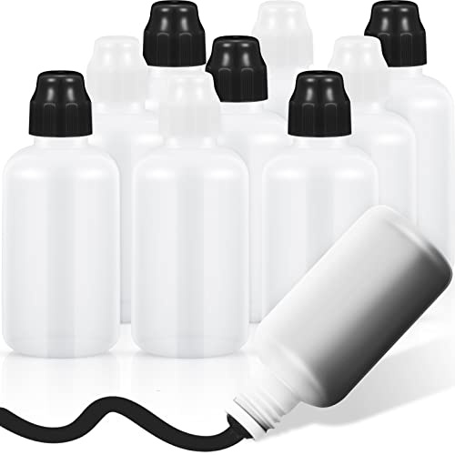 Empty 2 Ounce Marker Bottle Handy Art Paint Dabbers Bottles White Black Refillable Graffiti Markers Mop Sponge Tip Empty Squeeze Bottle dauber top applicator for Wooden Plastic Boards Cloth (10 Set)