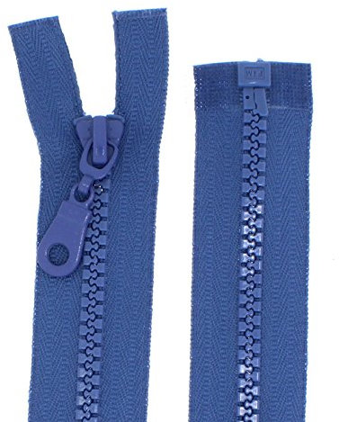 Reißverschlüsse Kunststoff Plastik Reißverschluss grob 5mm teilbar (75 cm, jeansblau)