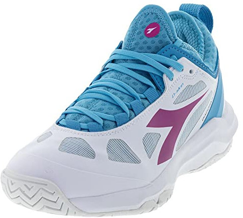 Diadora Damen Speed Blushield Fly 3 Plus AG Tennisschuhe Weiß und Wassermann, Weiß, 43 EU