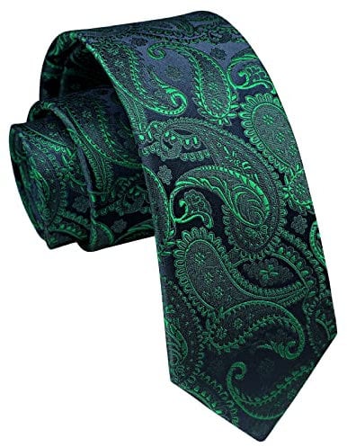 Enlision Paisley Herren Krawatte Grün Schmale Krawatte Seide Krawatten für Formelle Büro oder Hochzeit Business 6cm