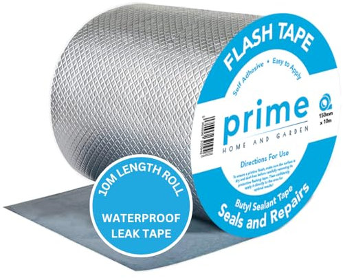 Butyl Flash Tape 150mm(15cm) x 10m for Roof and Waterproof Tape for Leaks Repair Aluminum Coating Flashing Repair Sealant Seal Strip for Repairing Roof Crack, Gutter and Holes - 6 Inch
