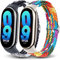 2 Stück Mi Band 8 Armband/Mi Band 9 Armband,Geflochtenes Solo Loop für Xiaomi Mi Band 8 Armband/für Xiaomi Mi Band 9 NFC,Nylon Sport Elastisch Verstellbares Ersatzarmband Mi Smart Band 8 Damen Herren