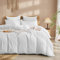 Luofanfei Seersucker Bettwäsche 135x200 Weiß Sommer Uni Weiss Wende Bettwäsche Set Microfaser Atmungsaktiv Leicht Bettbezug 135 200 Einzelbett und Kissenbezug 80x80 cm mit Reissverschluss