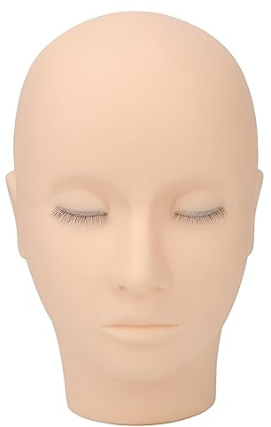 Wimpern-Mannequin-Kopf, 3 Schichten Silikon-Wimpern-Mannequin-Kopf mit Augenlidern, Wimpernverlängerung, Make-up-Übungstraining, Mannequin-Puppen-Gesichtskopf für
