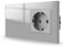 JIMEIDA Interruptor de luz táctil con enchufe gris, empotrable, 3 vías, panel de cristal e interruptor de pared LED de estado, no requiere cable neutro, 157 x 86 mm