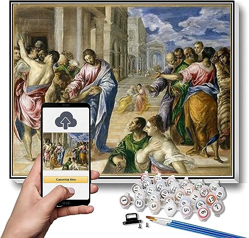 El Greco Arts Craft DIY Malsets für Erwachsene, Christus heilt, der Blinde Mann malt