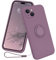 CAIOUS Silikon Hülle für iPhone 15/15 Plus/15 Pro/15 Pro Max（2023），Ring Case 360 Grad Halter Ständer handyhülle mit Band Kette innem Microfaser Magnetischen Autohalterungen Cover (15, Lila)