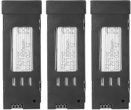 Batterie de Drone RC 3 Pièces, Batterie de Remplacement Haute capacité 3.7V 1800mAh, Batterie au Lithium de Drone RC Portable