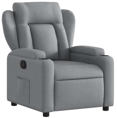 vidaXL Sillón reclinable de Tela Gris Claro