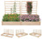 COSTWAY Raised Garden Bed with 3 Trellis, Wooden Planter Box Kit for Climbing Vines, Indoor Outdoor Vegetable Fruit Flower Herb Growing Box Container