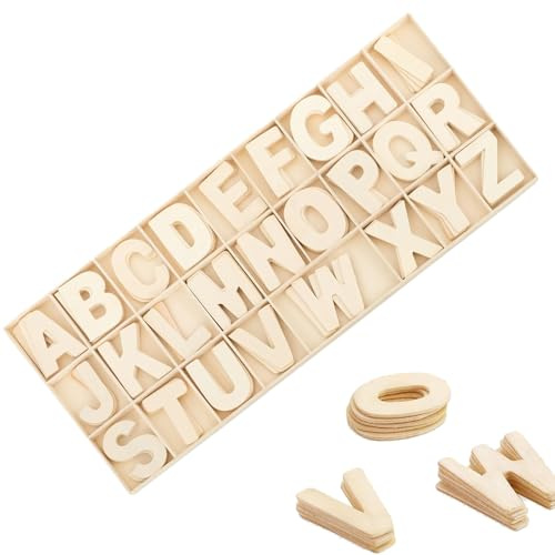 130 Stück Holzbuchstaben Handwerk Holz Buchstaben