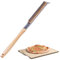 ROCKSHEAT Pizza Oven Brush, 20 Inch Grill Cleaning Brush with Scraper, Heat Resistant Stainless Steel Bristles, Beech Wood Handle, 2 in 1 Pizza Stones Brush, Ourdoor Pizza Oven Accessories