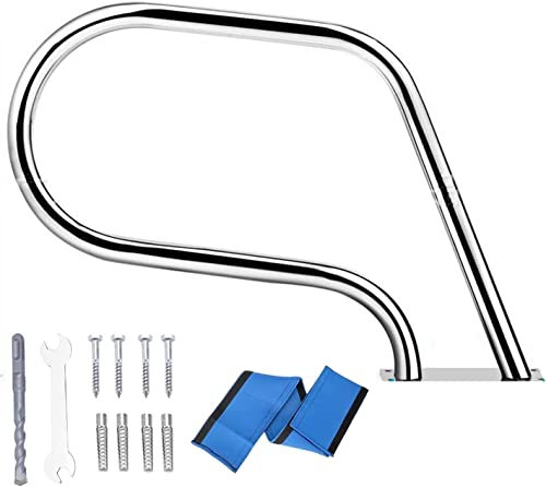 Generico Corrimano di Sicurezza per Piscina Ringhiera per Piscina Corrimano per Piscina Corrimano per Piscina Interrata, Corrimano di Sicurezza per Piscina in Acciaio Inossidabile con Accessori a Mon