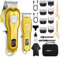 HIENA PRO Professionelles Haarschneidemaschinen-Set für Männer, schnurloses Barber Clipper Trimmer Set, Haarschneidemaschine Kit, wiederaufladbares Schermaschinen-Set für Friseure mit LED-Anzeige