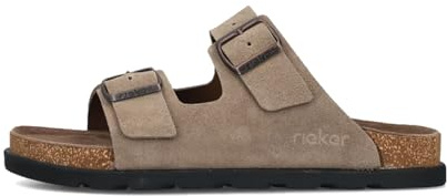 Rieker Herren Klassische Sandalen 21190, Männer Sandalen | Rieker Herren Pantolette flach 21190-64 beige – leichte Sommerschuhe, bequemer Slip-On Komfort, flexible Sohle.