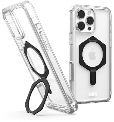 Urban Armor Gear Plyo XTE - Custodia per Apple iPhone 16 Pro Max, compatibile con ricarica wireless/ricarica magnetica, con angoli Air-Soft (trasparente) e nero