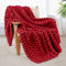 Whale Flotilla Kuscheldecke Flauschige Decke mit 3D-Jacquard-Muster, Exquisite und Warme Wohndecke Sofadecke für Ganzjahreszeiten, 130x150 cm, Rot